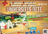 Universités d'Eté de la Fédération Nationale des Etudiants en Soins Infirmiers. Du 13 au 16 juin 2013 à Carcans. Gironde. 